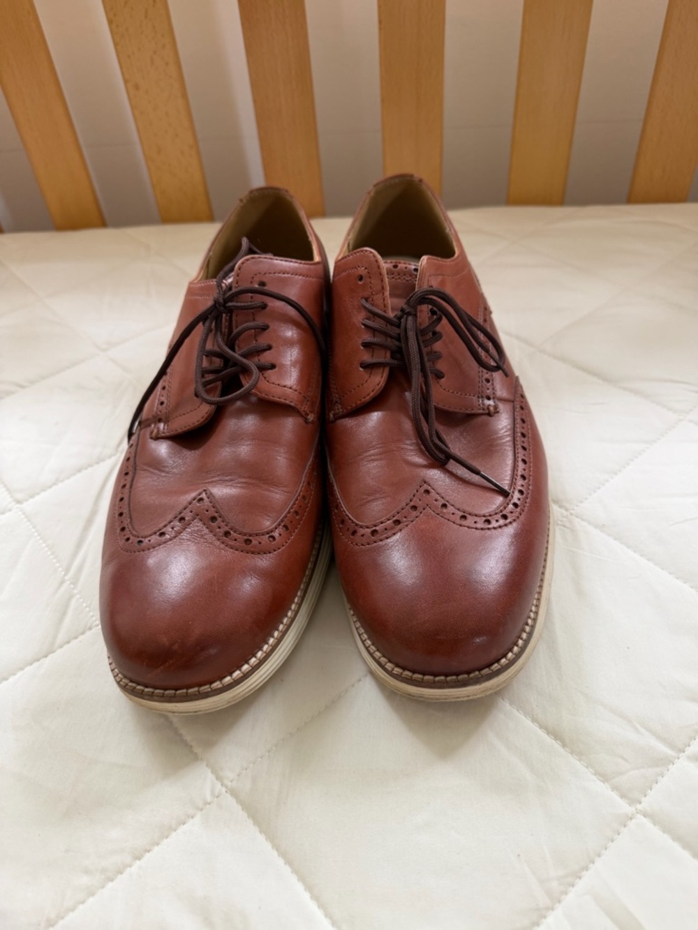 Cole Haan Men's Brown Leather Wingtip Oxfords